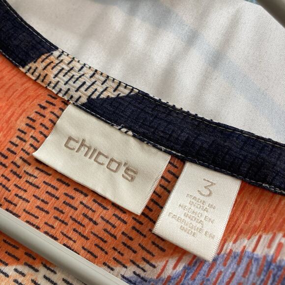 Chico's Women's Boho Glam Sequin Embellished Sheer Tunic Top Size 3 XL Flowy - Picture 5 of 11